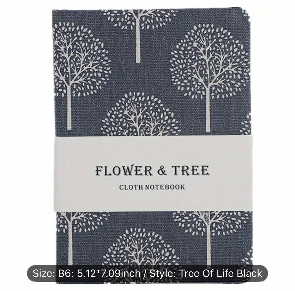 Floral & Tree Print Linen Hardcover Journal